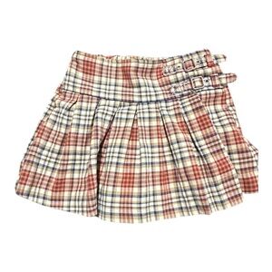 Zara Plaid Mini Skirt with Buckle Accents